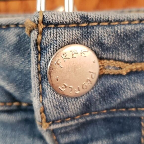Very Nice Free People Distressed Flare Bell Bottom Jeans Sz 24 - Picture 4 of 9